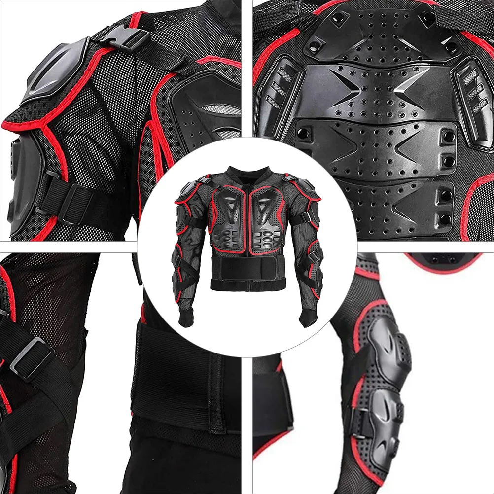 

Motorcycle Protective Gear Thickening Pads Removable Back Waist Breathable Protector Jackets Adult Size