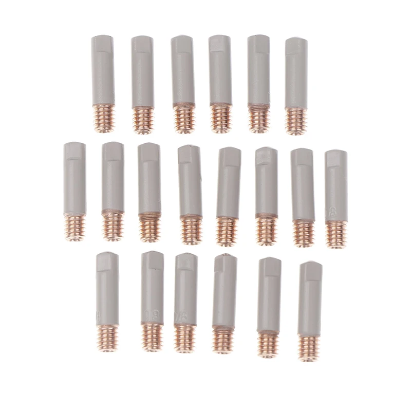 2Pcs/Set 15AK Welding Contact Tips New Coating Protect 25mm M6 Gas Nozzle Tip 0.8mm-1mm MIG Welding Torche Welding Tool Parts