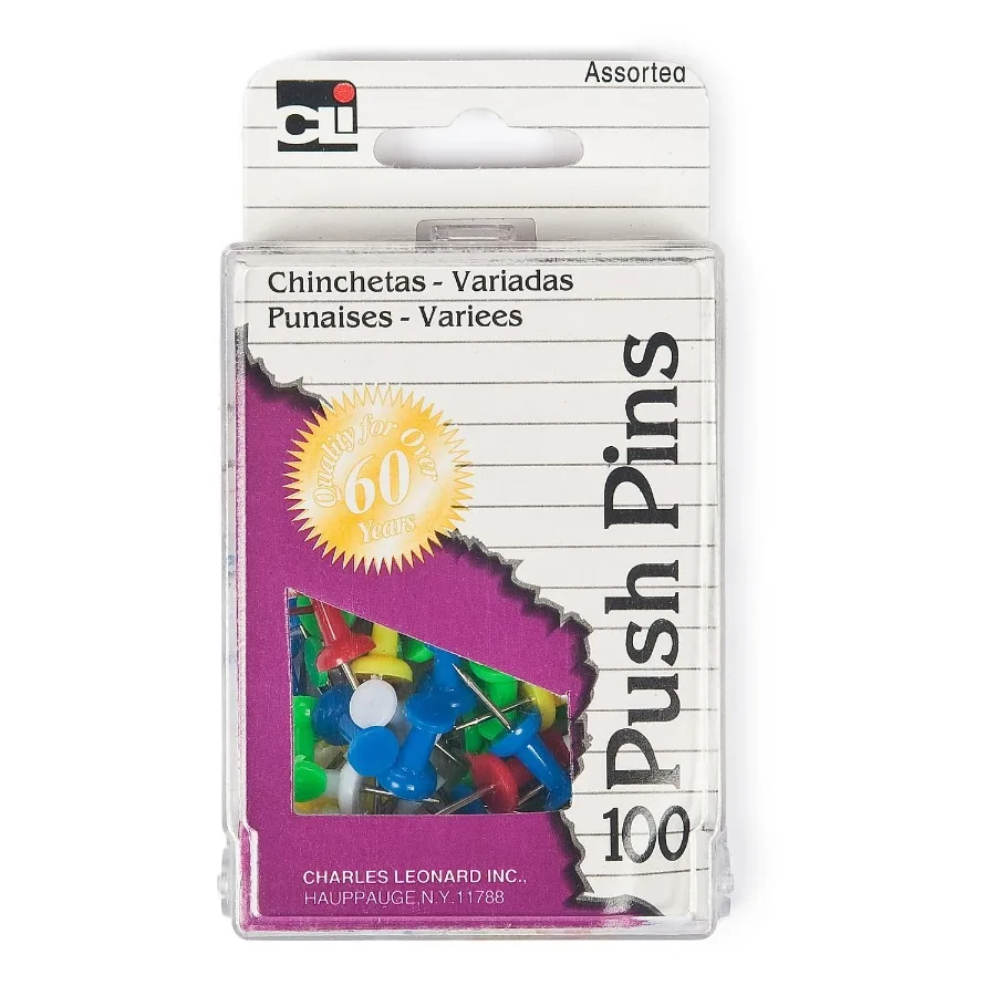 Punaises de couleurs assorties pour un usage au bureau et à la maison 100 pièces par boîte 10 boîtes au total idéal pour les tableaux d'affichage planification Org