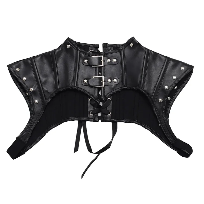 Steampunk accessories women leather corset crop tops punk Gothic style retro custom plus size S-2XL black Brown