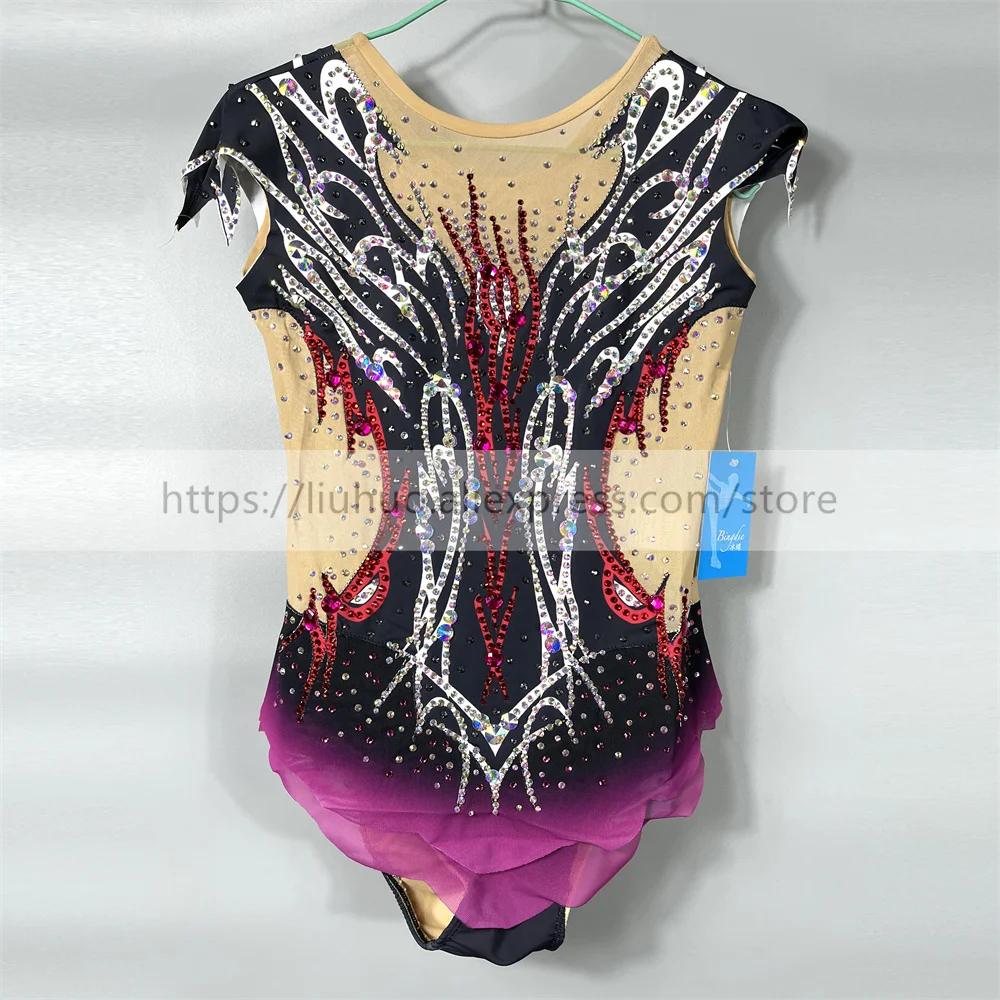 

LIUHUO Customize Women Girl Costume Performance Rhythmic Gymnastics Children Competition FigureIce Skating Dress Kid Sleeveless