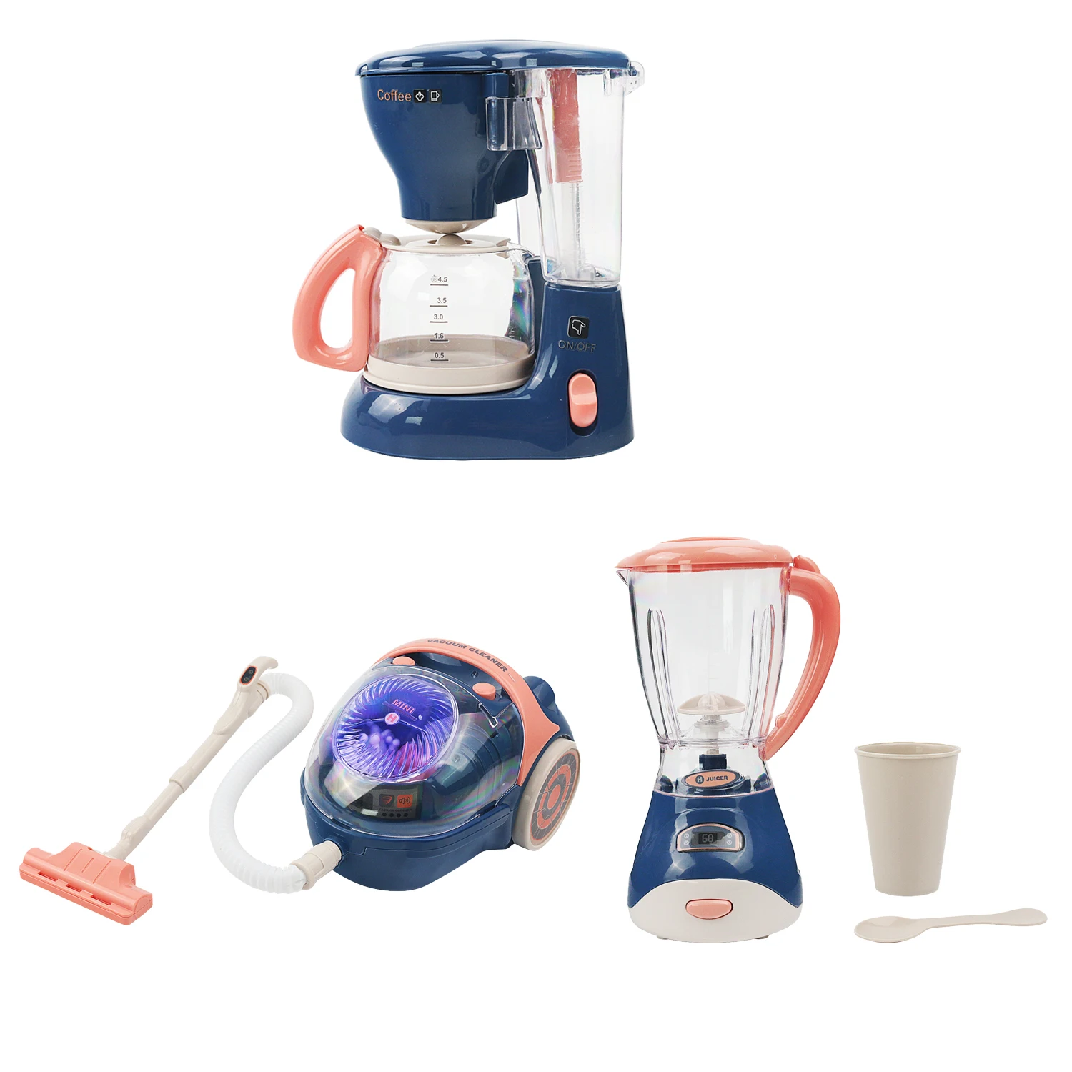 Kinder Haushaltsgeräte Simulation Mini Elektrische Kaffeemaschine Saftmaschine Staubsauger Küchenspielzeug