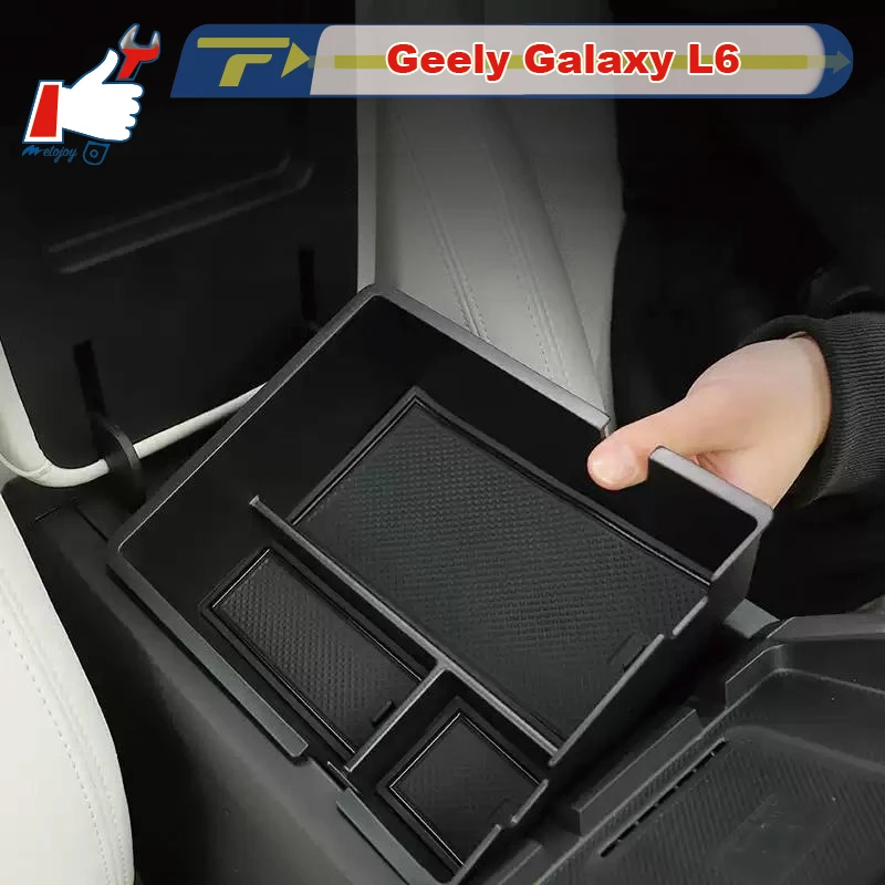 

METOJOY For Geely Galaxy L6 2023-2025 Armrest Storage Box Storage Case Behind Screen Storage Container Under Center Console