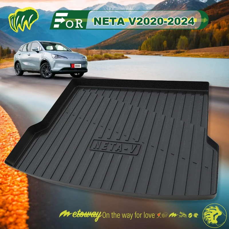 

For NETA V 2021 2022 2023 2020-2024 Custom Fit Car Trunk Mat All Season Black Cargo Mat 3D Shaped Laser Measured Trunk Liners