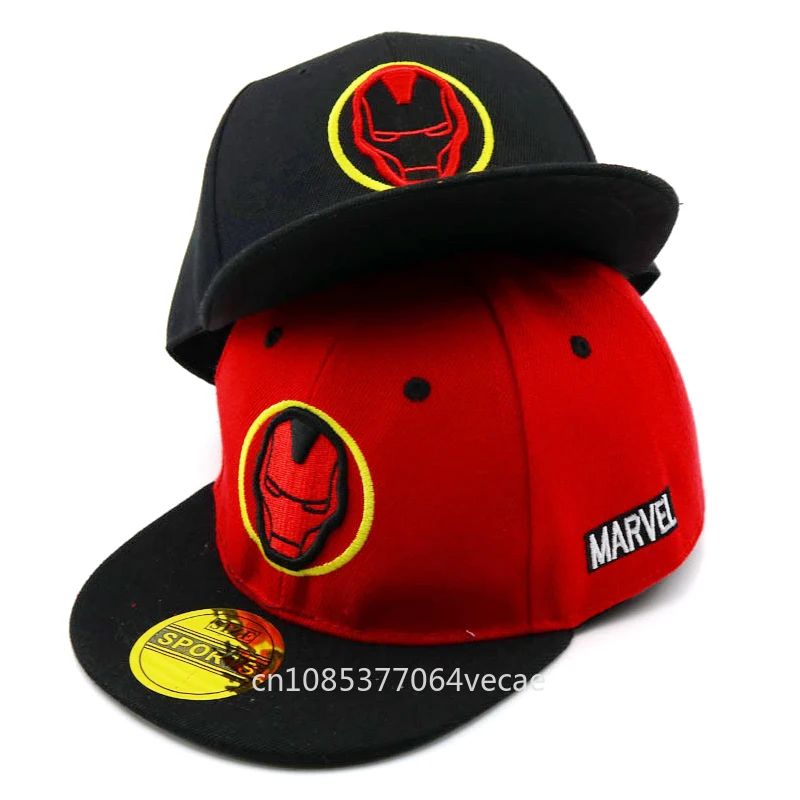 Disney Marvel Iron Man Anime Kids Cap For Boys Girls Cartoon Baby Sun Hat Children\'s Snapback Hip Hop Caps Gift Adjustable 2-8Y