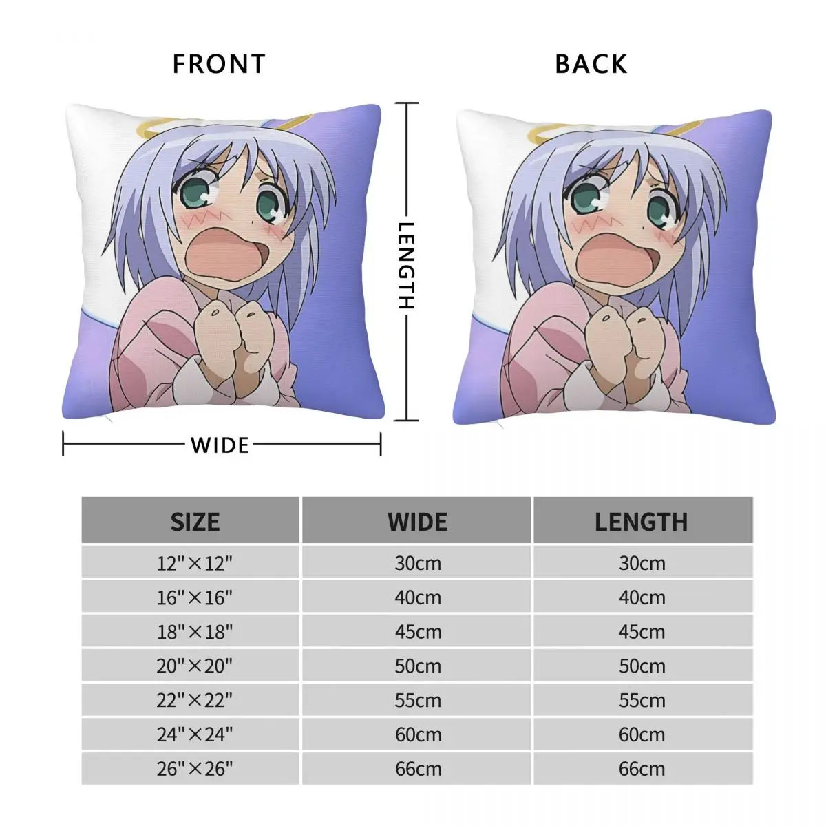 Bludgeoning Angel Dokuro Chan Square Pillowcase Cushion Cover Pillow Case Throw Pillow Cover for Home Sofa Living Room