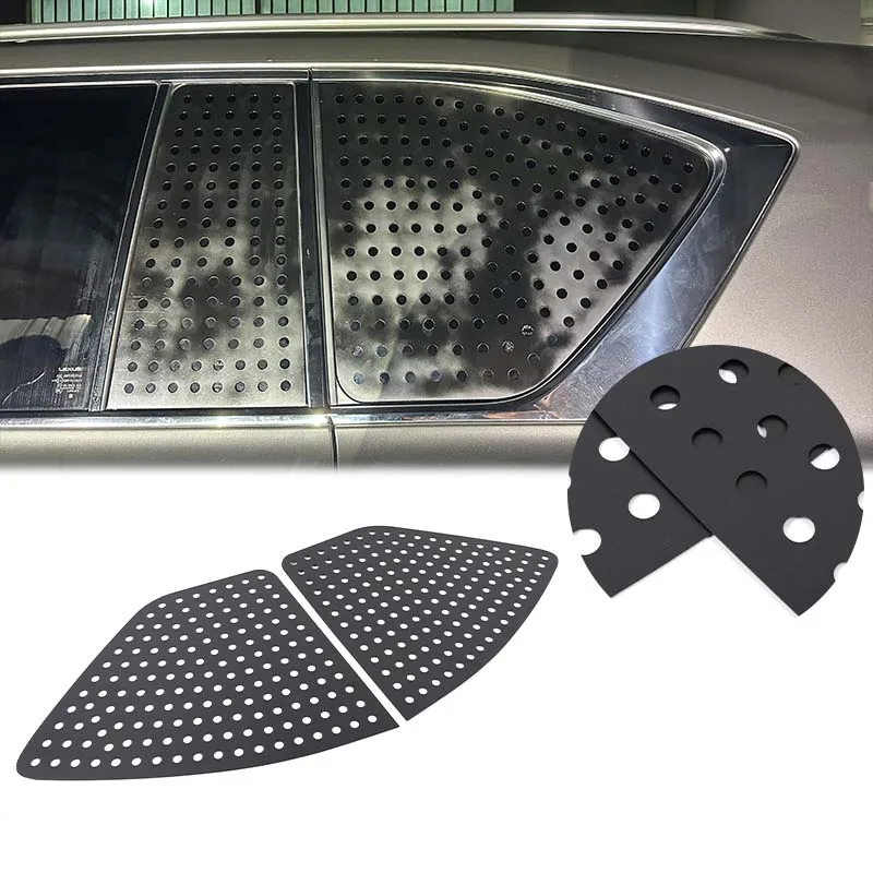 

For Lexus LX 2022+ Aluminum alloy black car rear triangle window honeycomb panel decorative sticker car protection accessories