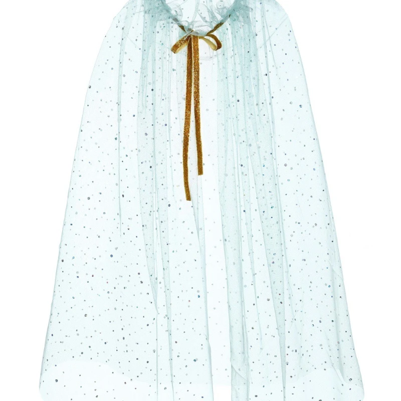 Hot Selling Mermaid Sequined Cape Elegant Princess Flowing Cloak Shiny Costume Accessory for Birthday Banquets Themed Parties view 4