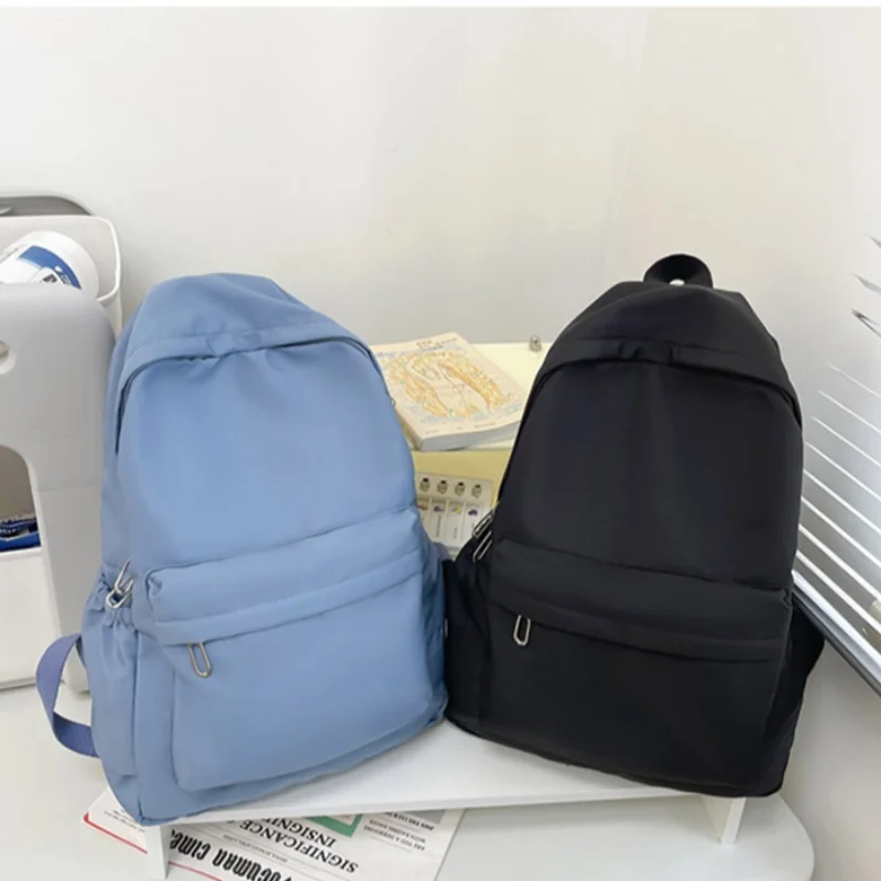 

Женский школьный рюкзак, водонепроницаемый школьный рюкзак большой емкости, гладкая молния, однотонный, повседневный рюкзак для девочек-подростков, студенческие принадлежности
