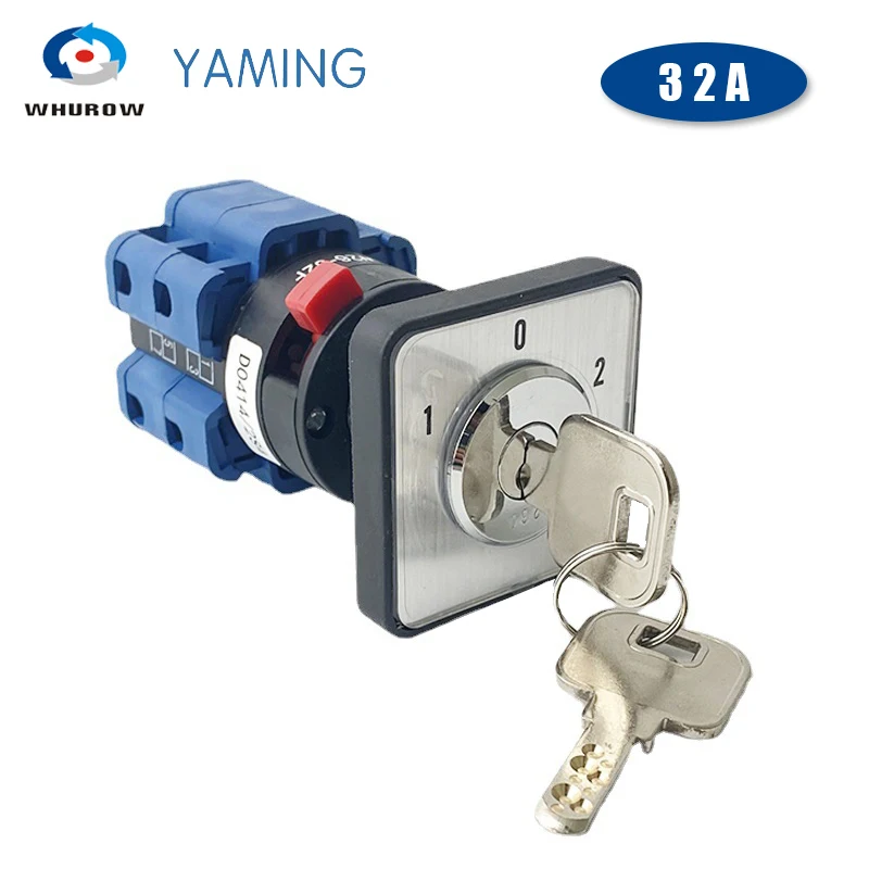 

LW26-32F/2 Three Gear Two Section Lockable Key Universal Transfer Cam Switch 32A Dual Power Switching Motor Reverse