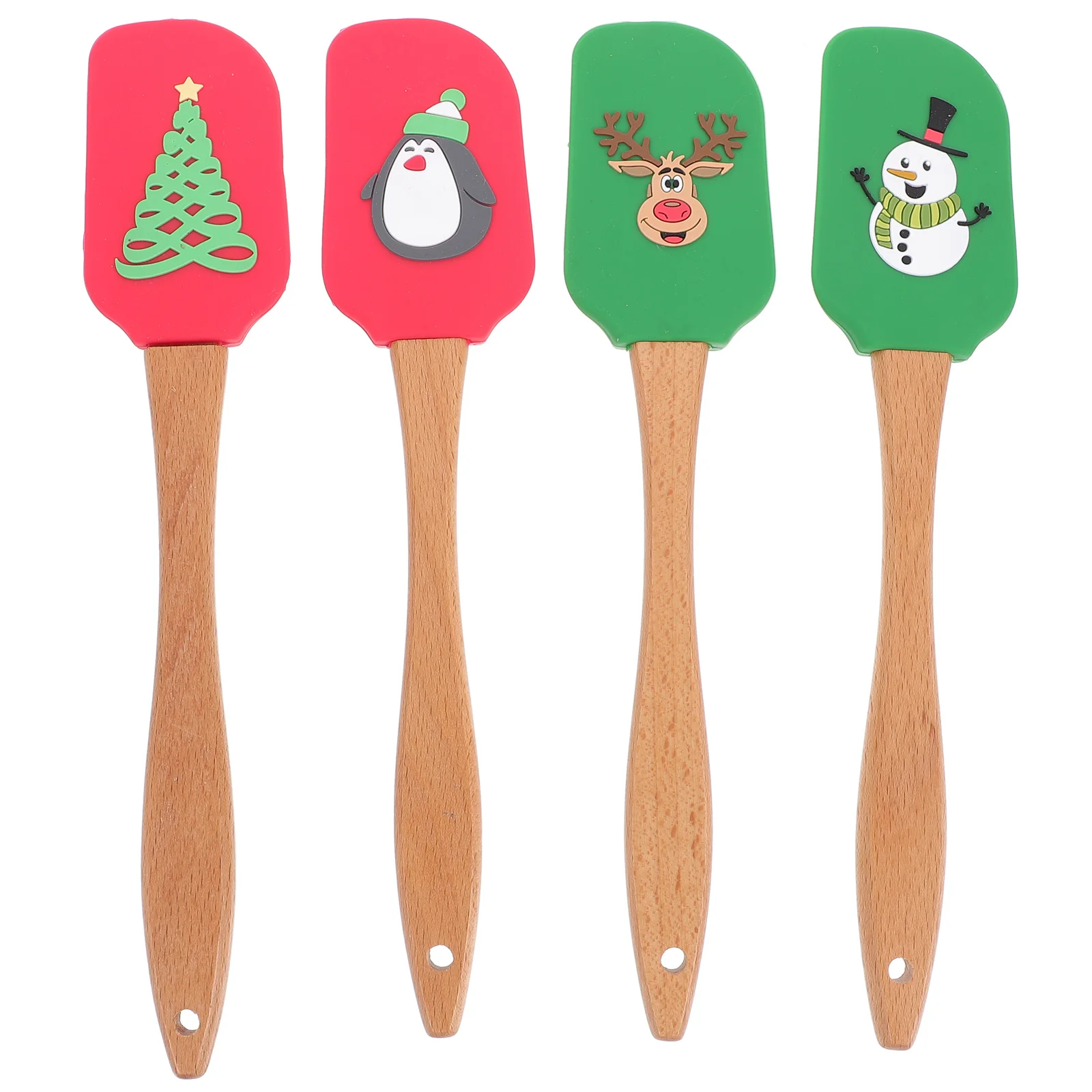 4 pcs Silicone Cream Spatula Assorted Colors Heat Resistant Non Stick Reusable Baking Tools For Kitchen Cake Making Pastry