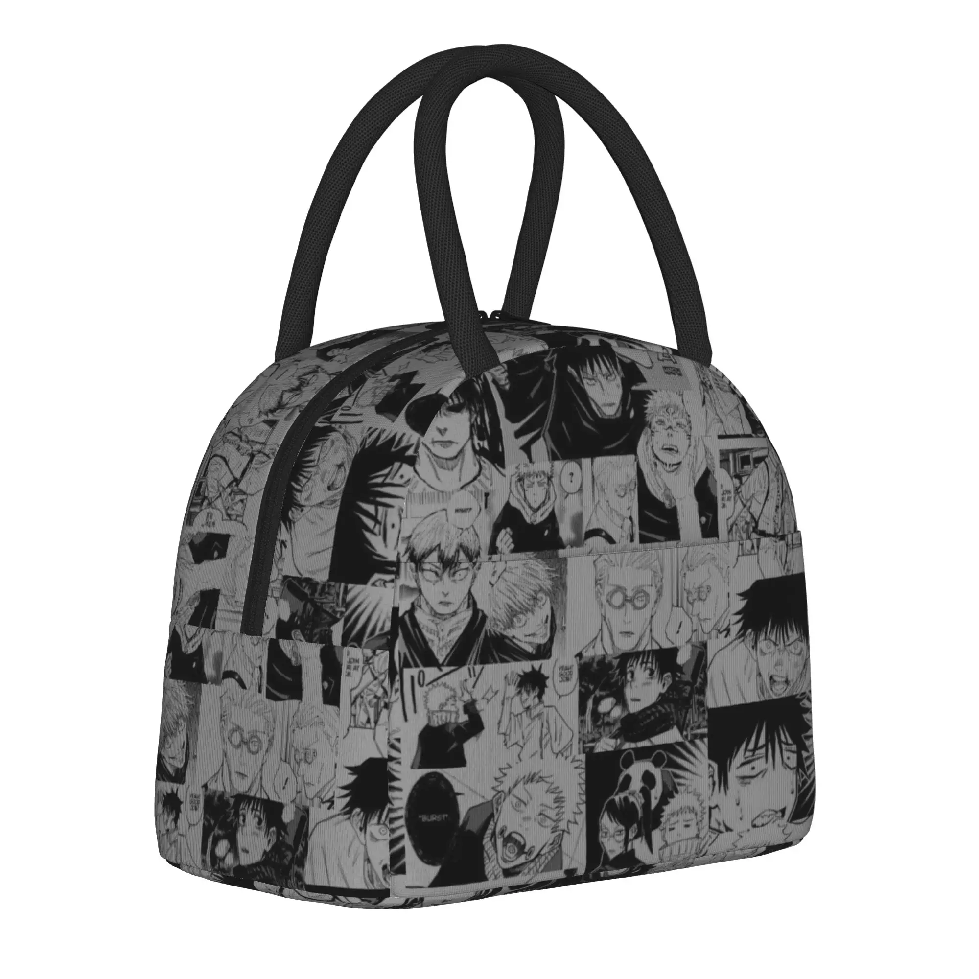 Jujutsu Kaisens Anime  Insulated Lunch Bags Thermal Bag Reusable Yuji Itadori Satoru Gojo High Capacity Tote Lunch Box Men Women