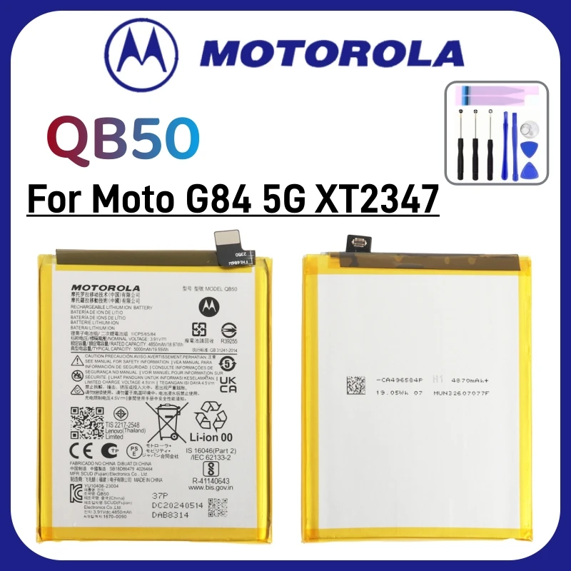 Batería Original nueva QB50 5000mAh qb50 qb 50 para Motorola MOTO G84 5G XT2347 XT2347-2 baterías de teléfonos móviles + herramienta