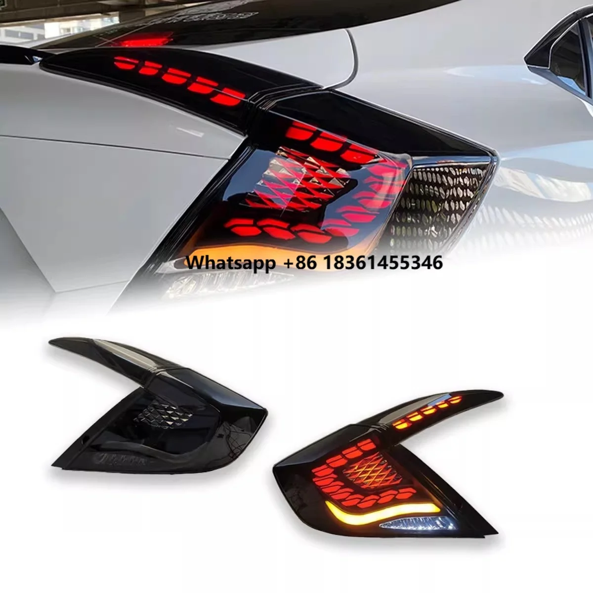 

for civic 10th 16-20 modified Car Brake Backup Lamp with Dynamic Turn signal LED Taillight Assembly