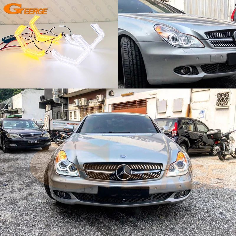 

For Mercedes Benz CLS W219 C219 2004 - 2008 2009 2010 Ultra Bright Concept M4 Iconic Style Acrylic Led Angel Eyes Halo Rings