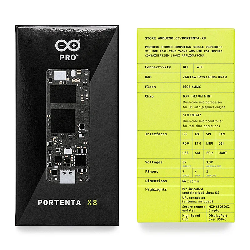 Arduino Portenta X8 ABX00049 Producto italiano auténtico SOM Linux OS NXP i.MX 8M Mini placa de desarrollo