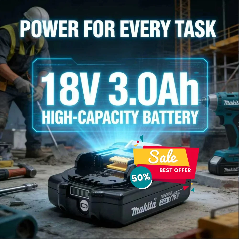 

Original Makita 18V battery 3000mah rechargeable battery, Makita 3.0Ah 5.0Ah 6.0Ah power tool battery, 18V charger BL1830B