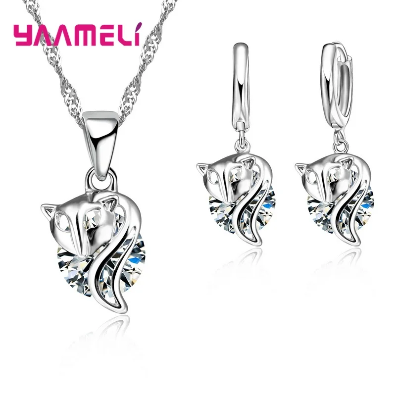 34 Designs Big Promotion 925 Sterling Silver Jewelry Set for Woman Girl Pearl Rhinestone Zircon Pendant Necklace Earrings Chain