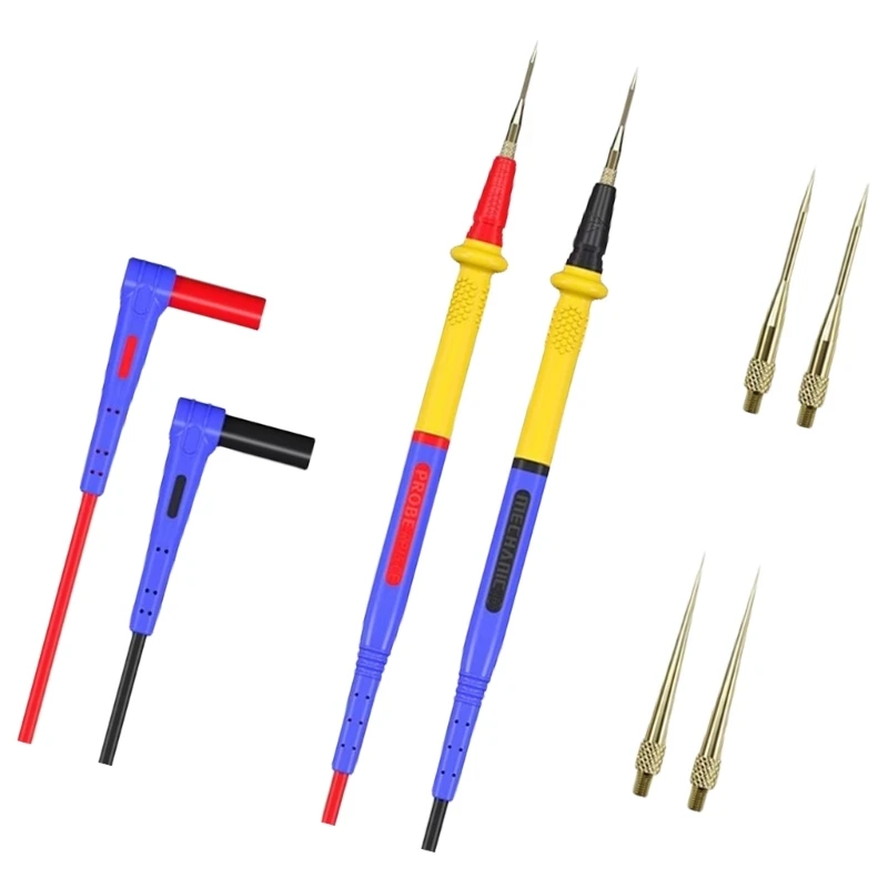 652F Stainless Steel Multimeter Pen 20A 1000V High Precise Soft Silicone Wire Test Tip Probes for Mobile Phone Repair