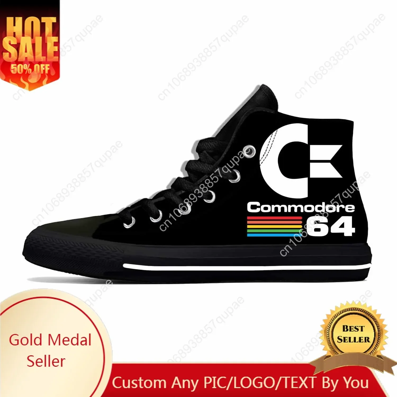 Commodore 64 C64 SID Amiga Computer Fashion Funny Casual Cloth Shoes High Top Lightweight Breathable 3D Print Men Women Sneakers