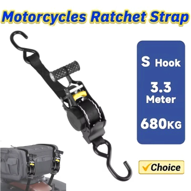 

Cargo Tape with S Hook Heavy Duty Auto Retractable Ratchet Strap Tie Down Retractable Ratchet Straps for Trailers Vehicles Boat