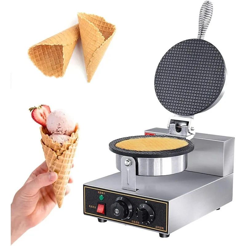 

Electric Ice Cream Cone Waffle Maker Machine 1200W Stainless Steel Nonstick Surface for Commercial Home Use