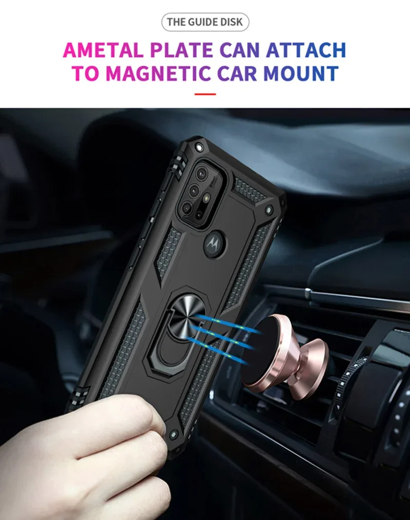 

Shockproof Armor Protection Case for Motorola MOTO G60 G60S G71S G82 G100 G200 G71 5G Phone Case Shell Ring Holder Back Cover