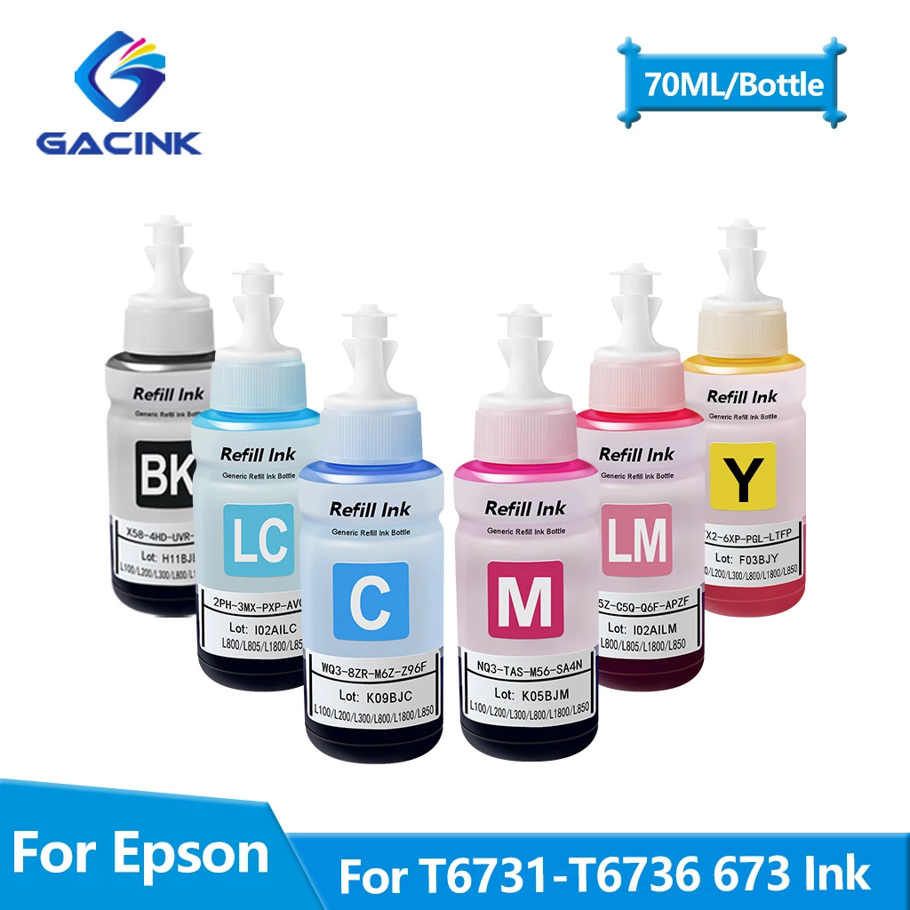 Recharge d\'encre colorée pour imprimante Epson, 664, 673, T673, cuillère à soupe, précieuse, L805, L850, L800, L1800, encre à colorant illable au