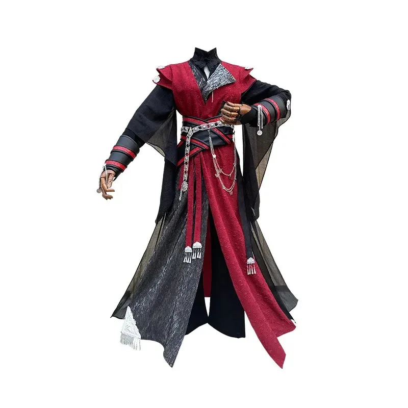 Hua Cheng Costumi Cosplay Heaven Official's Bless Suits Parrucca Blakc e Abiti rossi Hanfu Set completo Tian Guan Ci Fu Per adulti Uomini