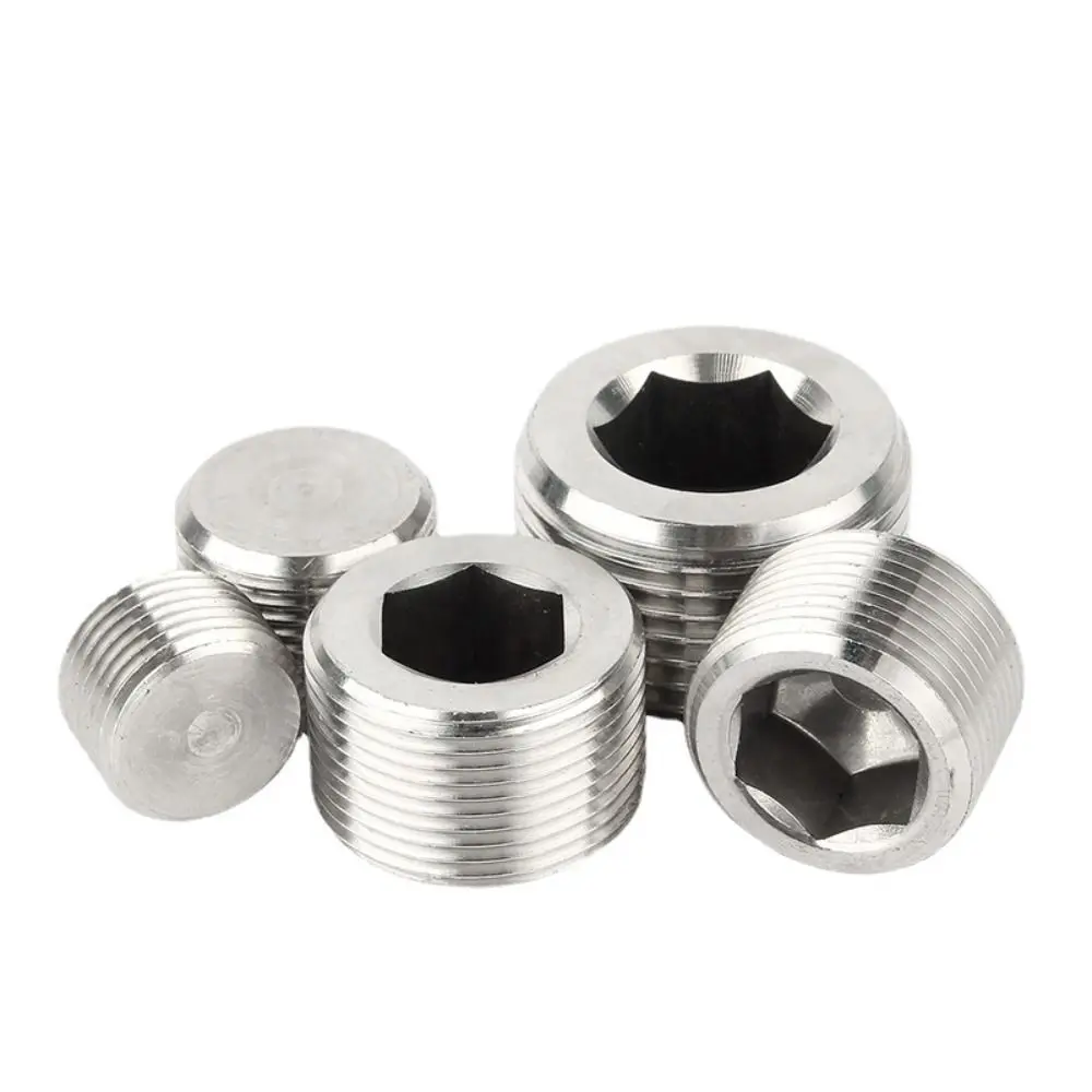 304 Stainless Steel Pipe Plug Male Thread Hexagon Plug 1/16