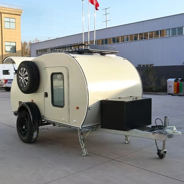 Customized Comfortable RV Small Camper Teardrop Travel Trailer for Off-Road Adventures Solo Travel Lightweight
