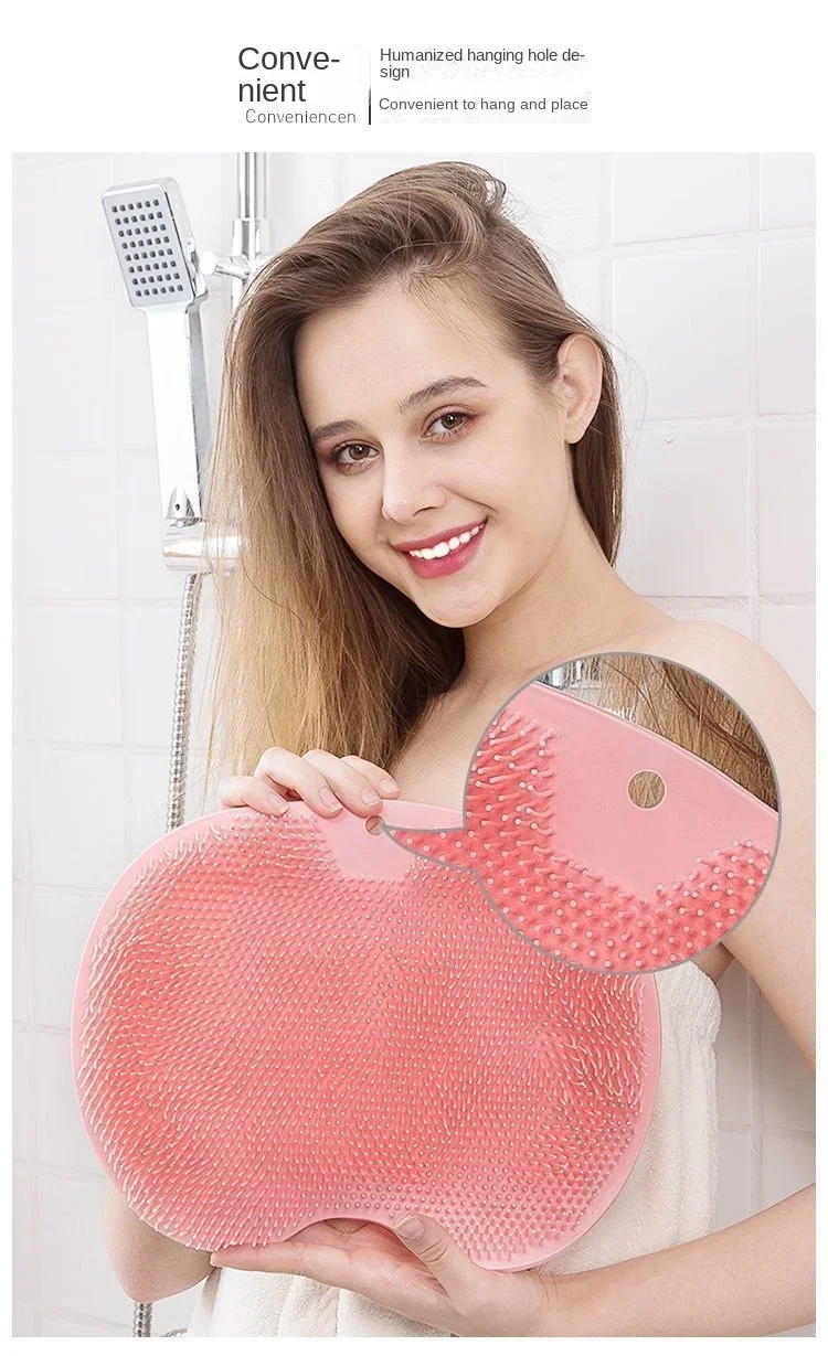 Non-Slip Bath Scrub Pad Silicone Exfoliating Shower Massage Scraper Foot Wash Brush Bathroom Tool Mat Rub Back Sucker Brushes