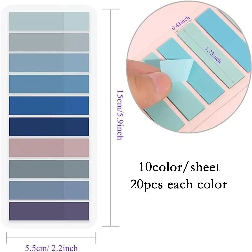 3600 Stuks Zelfklevende Index Tabs Set Waterdichte Multi Color Morandi Sticky Notes PET Transparante Annotatie Tabs Label Stickers