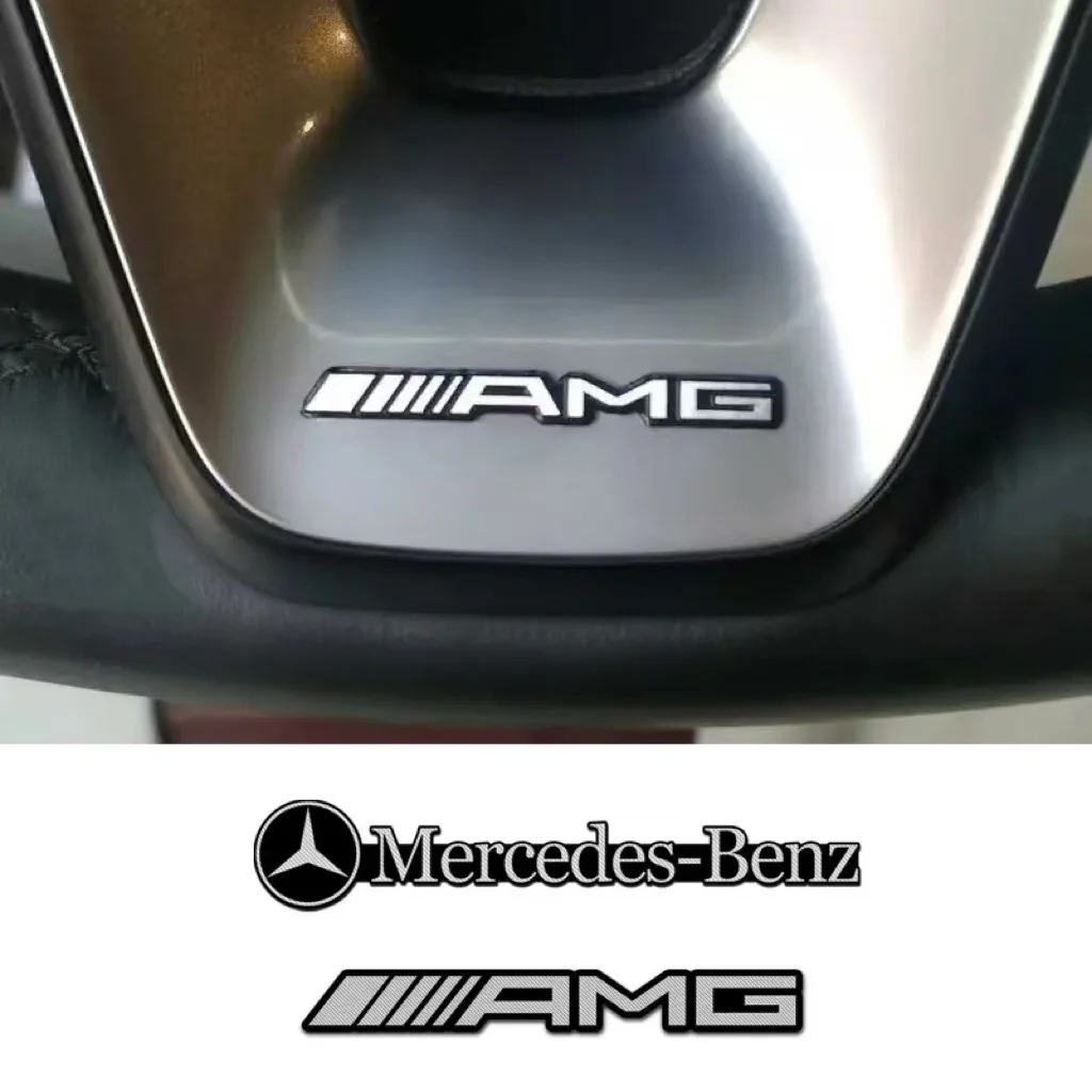 Car Steering Wheel Emblem Stickers Interior Badge For Mercedes Benz AMG W206 W204 W205 W212 W213 W221 W222 W223 W251 W464 GLE