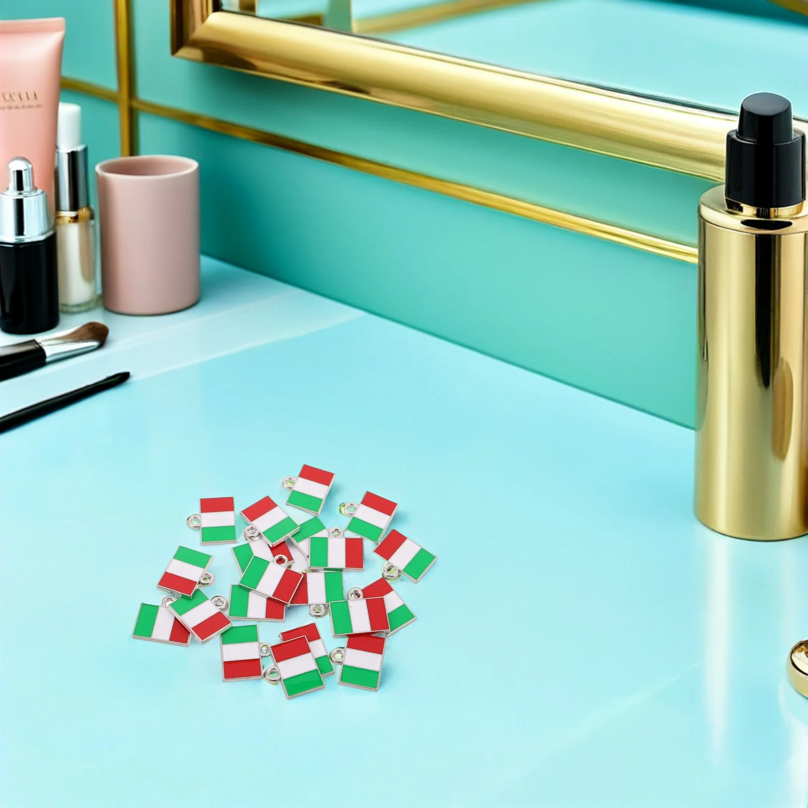 

20pcs Italian Flag Hanging Charm Pendants For Necklaces Bracelets Anklets Vintage Alloy Jewelry Making Diy Crafts Metal Charms