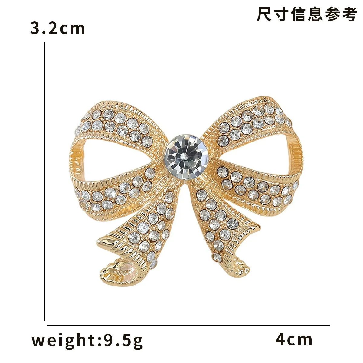 Elegant Temperament Brooch Alloy Diamond Studded Bowknot Korean Style For Silk Scarf Hijab Ladies Fashion Accessory