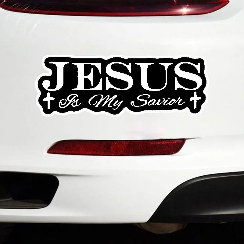 

2D Flat "Jesus Is My Savior" Vinyl Sticker, Religious Decal for Cars, Motorcycles, Trucks, Phones, Bottles, Suitcases & Laptops