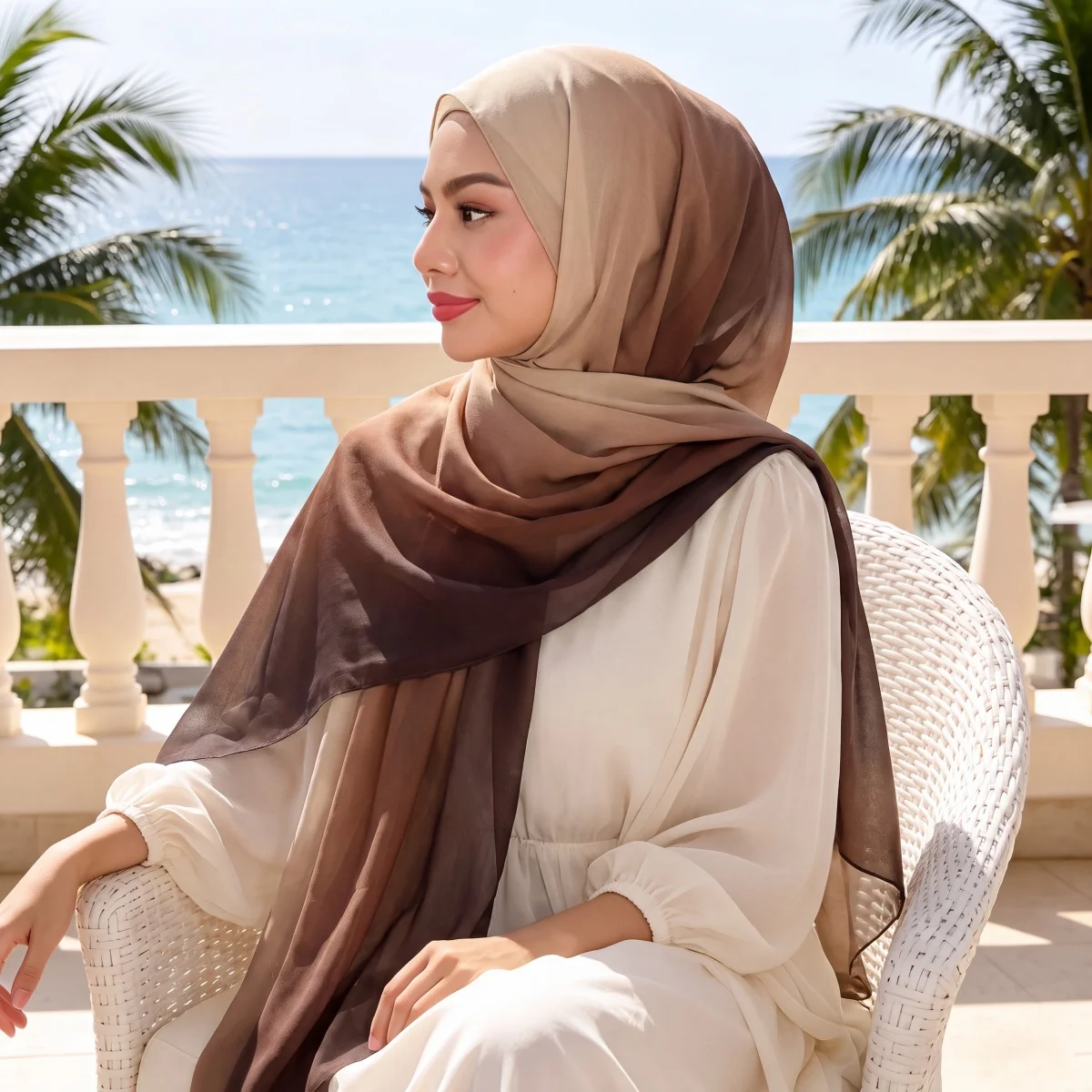 Luxuriöser Schal Pashmina 2026 Bandana Hijab Wickeltuch für Frühlingspicknick Familientreffen Retro Blumenmuster Weich Seidig