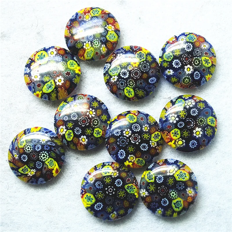 20PCS Fashion Millefiori Glass Beads Coin Matching Beads Coin Shape Size 18MM For Women Bracelets Making Parts Top Fashions