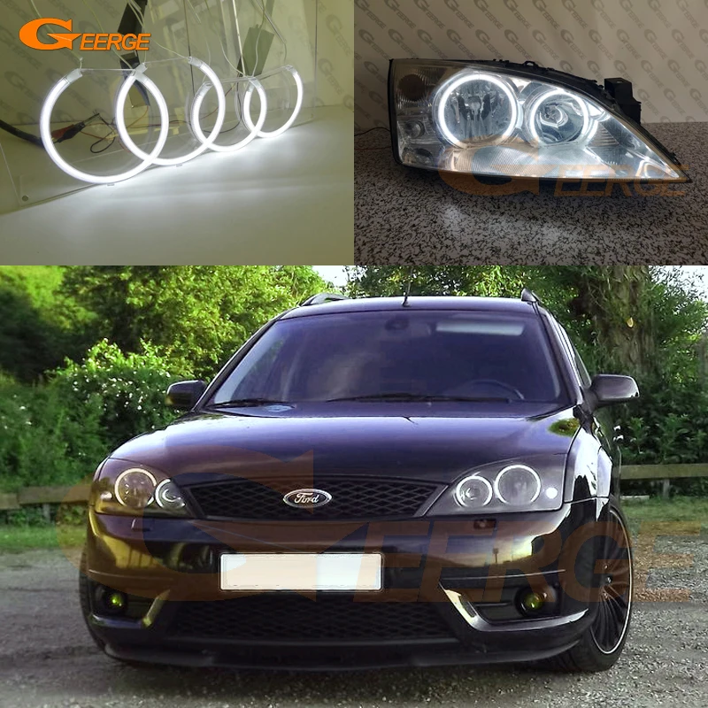Dla Ford Mondeo MK3 2000 2001 2002 2003 2004 2005 2006 2007 Doskonałe Ultra Bright CCFL Angel Eyes Halo Rings