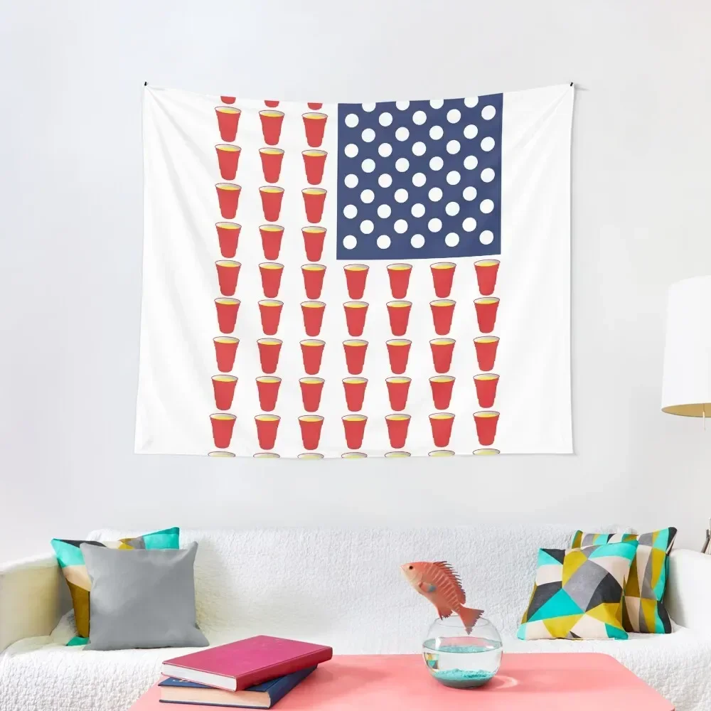 

Beer Pong USA Flag Tapestry Korean Room Decor Home Decorators Tapestry