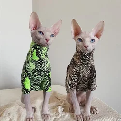 European and American Style Snakeskin Hairless Cat clothes Sphinx Devon Rex Outfits Devon Hairless Cat Clothing Kitten Costume