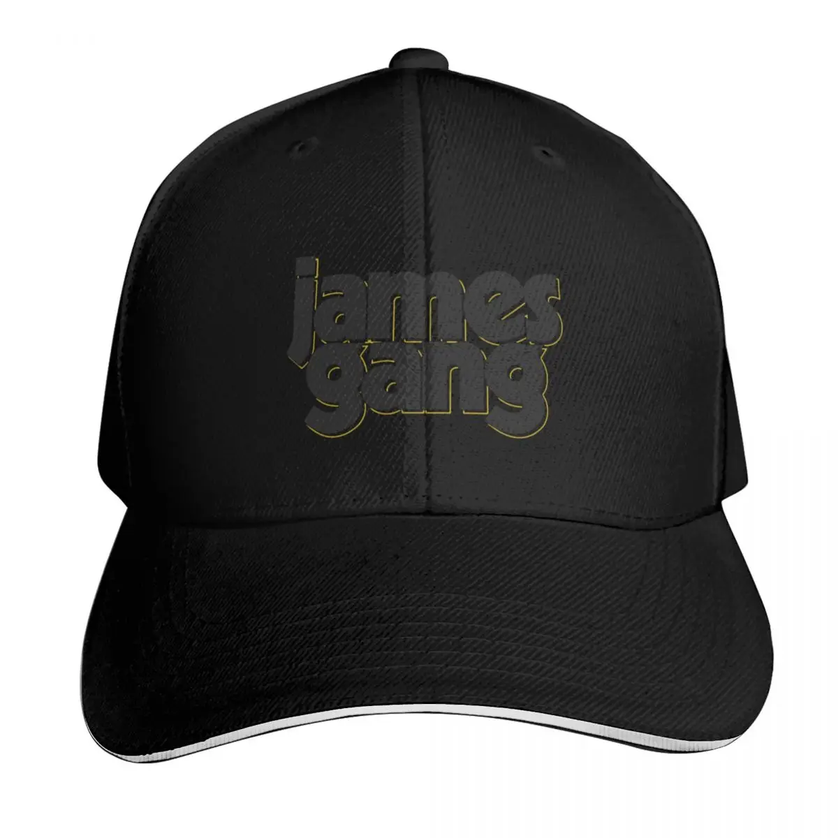 James Gang (Black) Baseball Cap Breathable Mesh Back Adjustable Buckle Closure Moisture Wicking Quick Dry