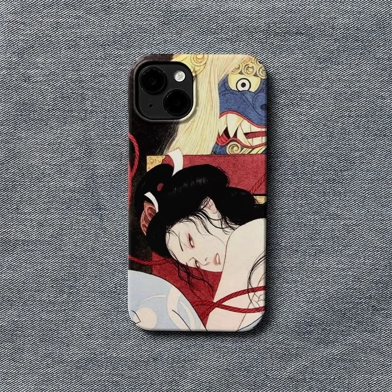 Japanische Ukiyo-e Traditionelle Figuren & Mythische Bestien Motive Handyhülle für iPhone 17 16 15 14 11 12 13 Pro Max Plus Rückseite
