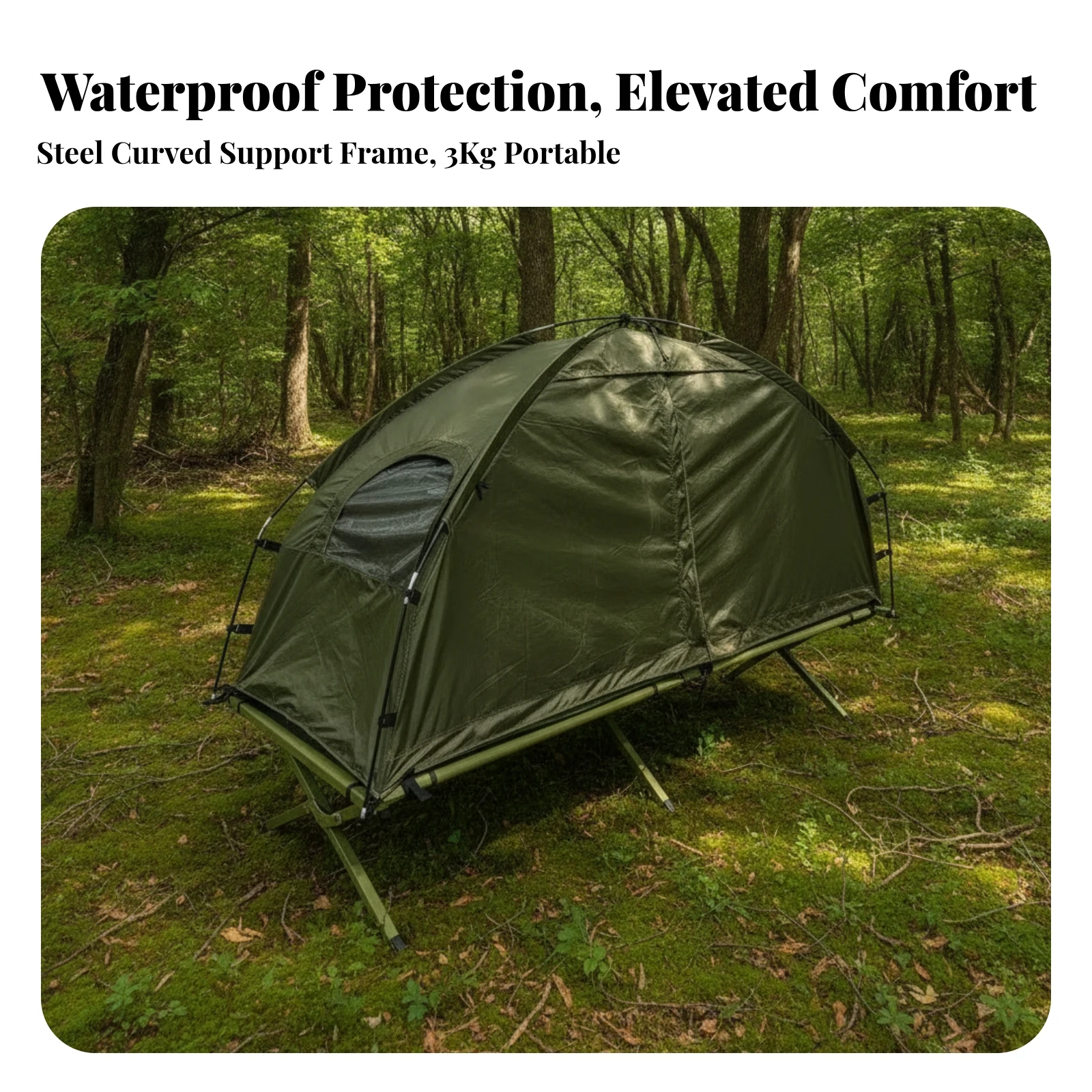 Camping Tent Portable Outdoor Tent Shelter Single-Layer Breathable for Campers, Fishing, Backyard