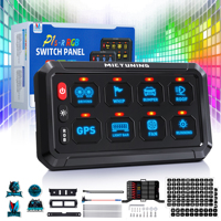 8 Gang Switch Panel P1s-R,  On-Off Toggle Switch Momentary Circuit Control Relay System Box Universal Pod Touch for Truck SUV