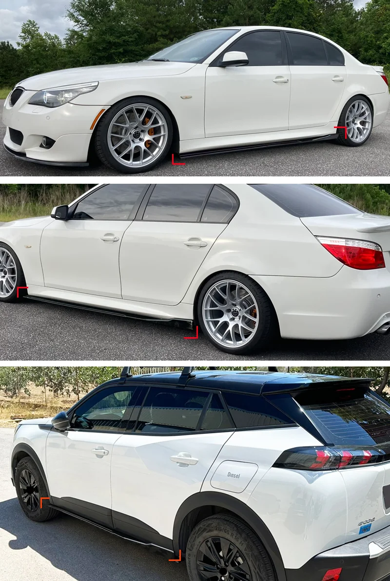 Passend für BMW Zubehör 1 Serie F20 F21 E81 E82 E87 E88 Auto-Seitenschweller-Verlängerung Rocker Panel Splitter-Abdeckung 8 Stück ABS glänzend schwarz – Detail 4