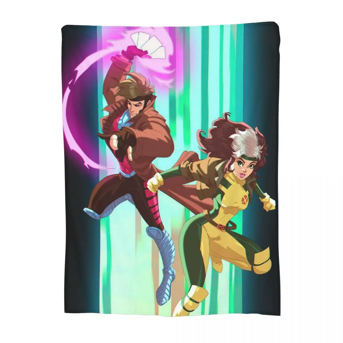 X-men Gambit & Rogue hermosa pareja cubierta mantas suave cálida franela manta cubierta para cama sala de estar Picnic hogar sofá