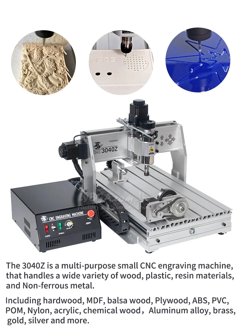 Routeur CNC 4 axes 3040, 3 axes, gravure sur bois, perçage, fraisage, Machine de découpe, 300x400mm, USB, poignée Wirh, roue, sculpture