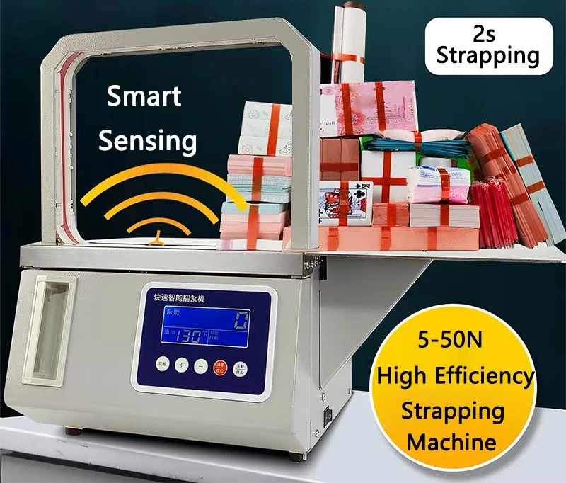 Opp Film Strapping Machine Banknote Bundling Machine Vegetable Tying Machine OPP Belt Banding Machine Small Automatic Electric